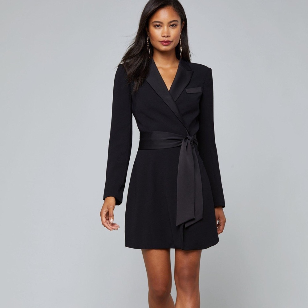 Bebe Crepe Suit Dress- Black